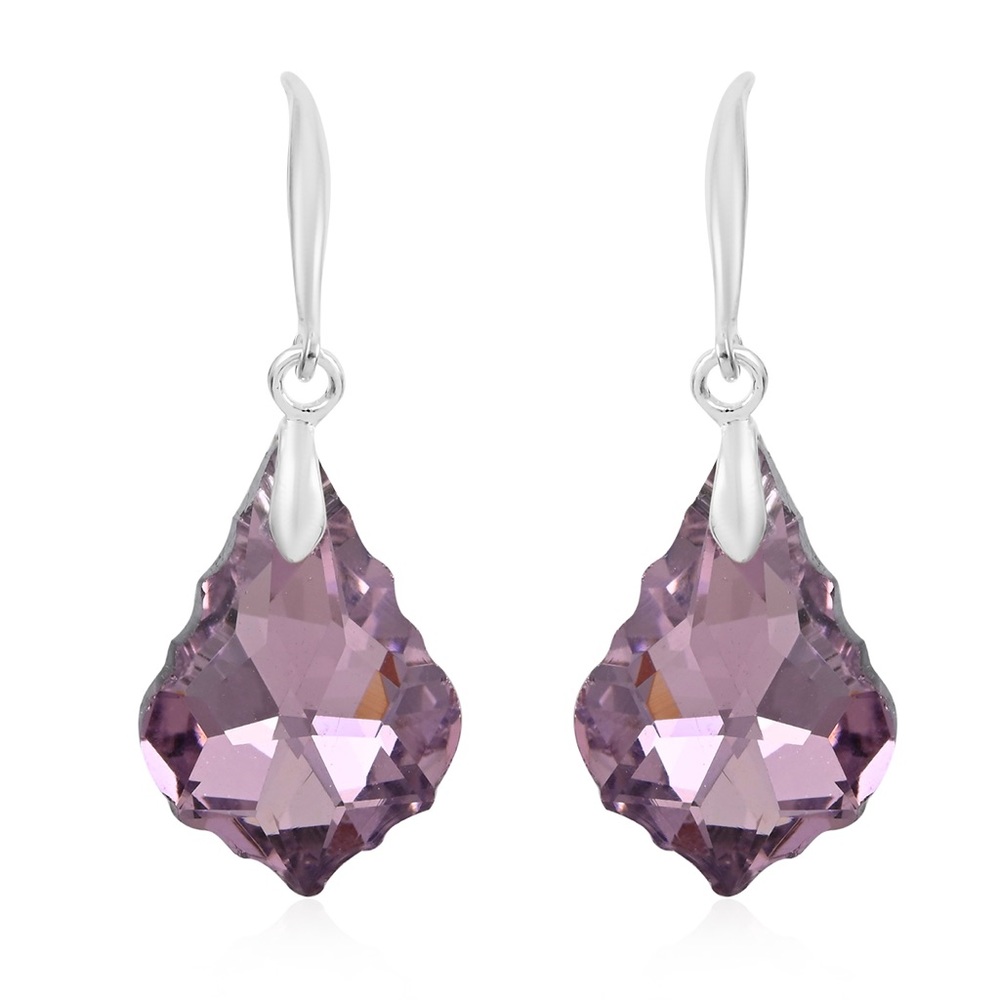 Simulated Pink Sapphire Drop Earrings